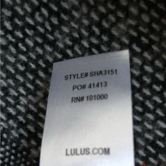 Lulus black striped turtleneck poncho shawl sweater w/ fringe edge OS 🎊SALE - Picture 10 of 14